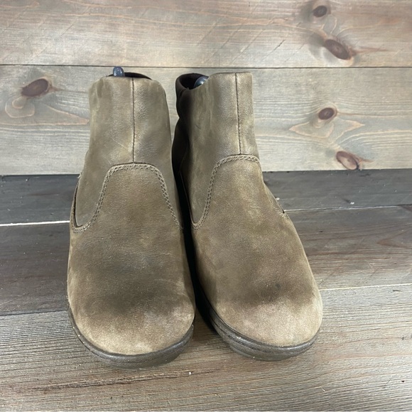 Keen Akita womens size 7.5 shoes brown leather pull on wedge ankle boots - Picture 5 of 8